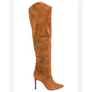 Schutz Anamaria Over the Knee Suede Boots in Wood Brown Size 8.5B EUC